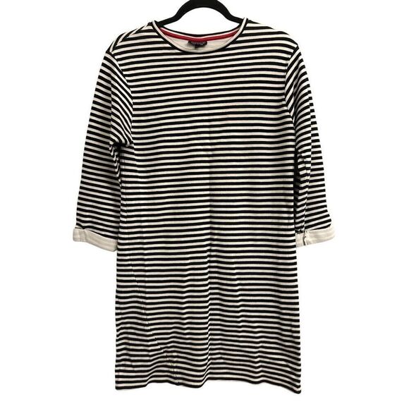 Topshop Rolled sleeves Striped Dress 8 - Picture 2 of 9